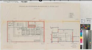 Münster (Münster) Strafanstalt Heizwerk und Werkstättengebäude Zentrale des Fernheizwerks - Grundriß, Schnitt 1960 1 : 50 49 x 84 Pause Staatshochbauamt Münster Regierung Münster Nr. 34026
