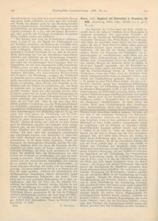 592-594 [Rezension] Baum, Adolf, Magistrat und Reformation in Strassburg bis 1529