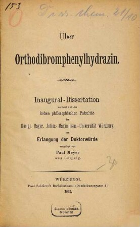Über Orthodibromphenylhydrazin