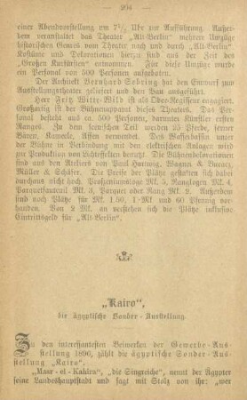 "Kairo", die ägyptische Sonder-Ausstellung