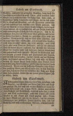 Gebeth üm Sanftmuth.