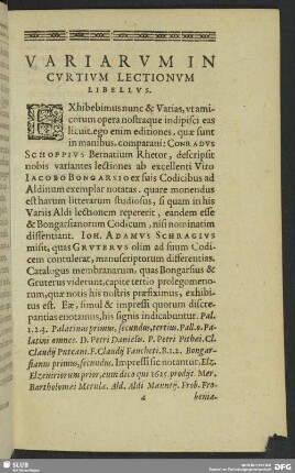 Variarum In Curtium Lectionum Libellus