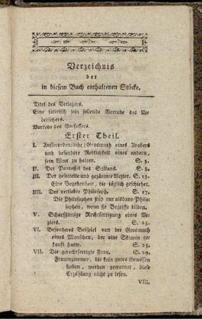 Verzeichnis der in diesem Buch enthaltenen Stücke.