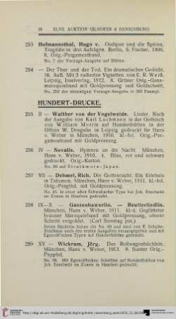 Hundert-Drucke (Nr. 255-265)