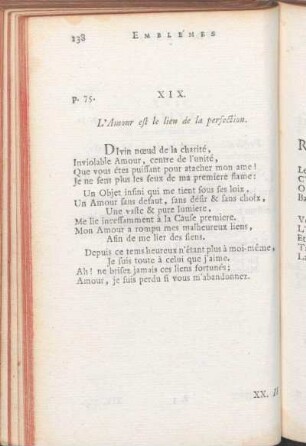 XIX. L'Amour est le lien de la perfection.