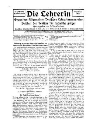 Einladung zur neunten Generalversammlung des Landesvereins Preußischer Volksschullehrerinnen