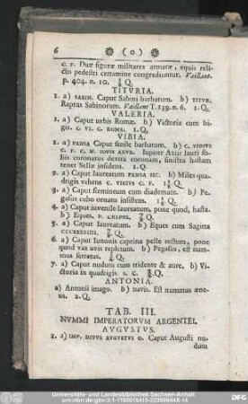 Tab. III. Nummi Imperatorum Argentei.