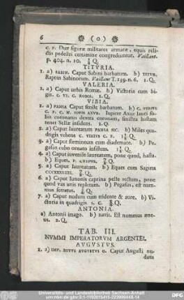 Tab. III. Nummi Imperatorum Argentei.