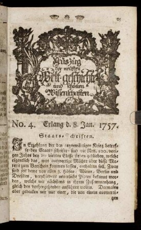 No. 4. Erlang d. 8. Jan. 1757.