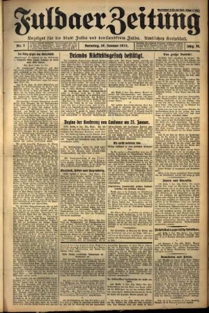 Erste Ausgabe vom Sonntag, den 10. Januar 1932.