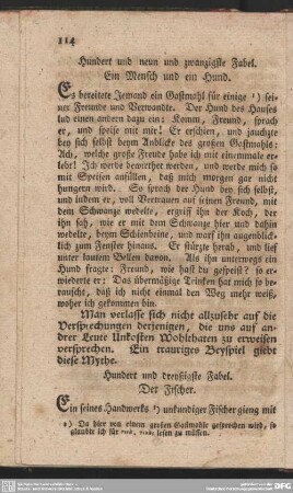 Hundert und dreyßigste Fabel. Der Fischer