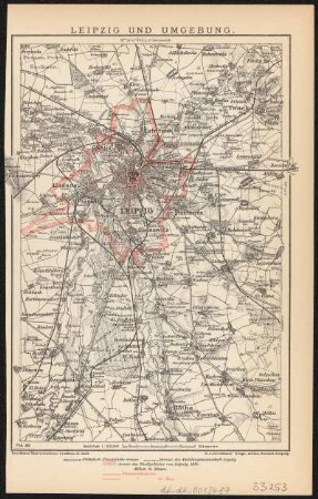 Umgebungskarte von Leipzig, 1:133 500, Zincographie, 1894 : x
