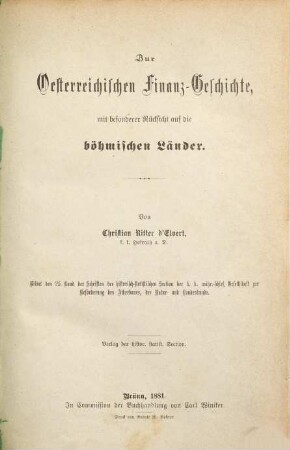 Schriften der Historisch-Statistischen Section der K.K. Mährisch-Schlesischen Gesellschaft zur Beförderung des Ackerbaues, der Natur- und Landeskunde. 25. 1881