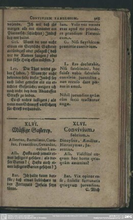XLVI. Mässige Gasterey