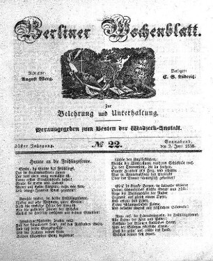 No. 22, Sonnabend, den 2. Juni 1838.