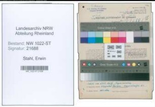 Entnazifizierung Erwin Stahl , geb. 05.12.1902 (Werkmeister)