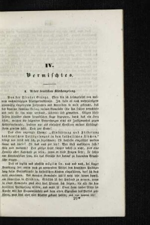Ueber deutschen Kirchengesang