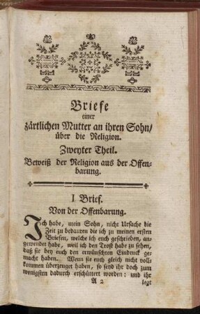 Zweyter Theil. Beweiß der Religion aus der Offenbarung.