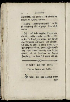 Sechste Unterredung. Von den Blattern und Poken.