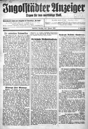 Ingolstädter Anzeiger : Ingolstädter Volksblatt ; Freie Presse. 4, 1. 1926