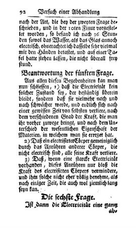 Die sechste Frage. - Die zehende Frage.