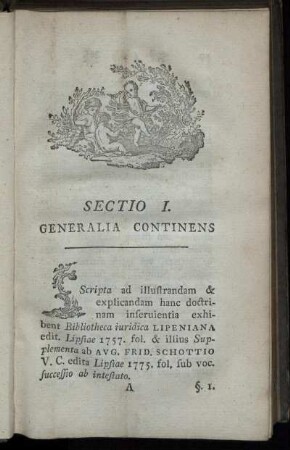 Sectio I. Generalia Continens.