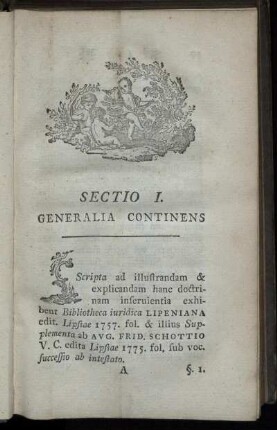 Sectio I. Generalia Continens.