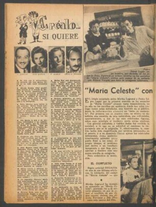 "María Celeste" con Pedro López Lagar y Mirtha Legrand ... ¡Y terminó el conflicto!
