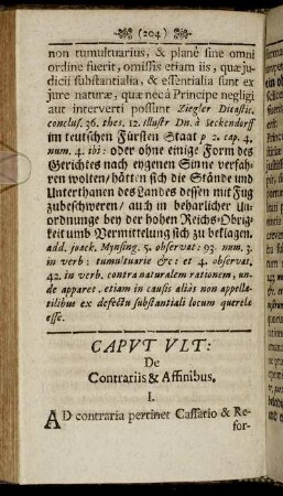 Caput Ult. De Contrariis & Affinibus.