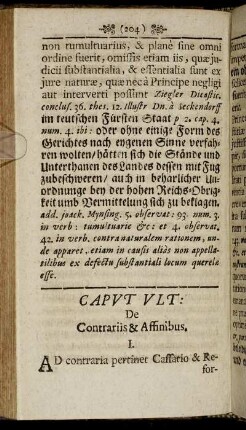 Caput Ult. De Contrariis & Affinibus.