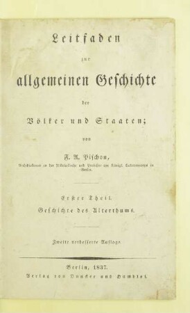 Th. 1: Geschichte des Alterthums