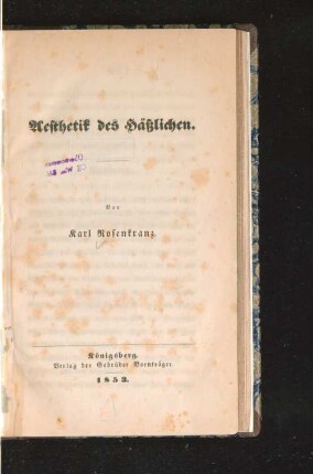 Aesthetik des Häßlichen