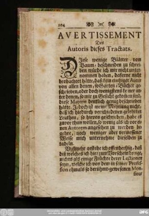 Avertissement Des Autoris dieses Tractats.