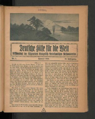 Nr. 1. Januar 1918. 34. Jahrgang