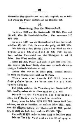 20. Bemerkung über die Staatsschuld