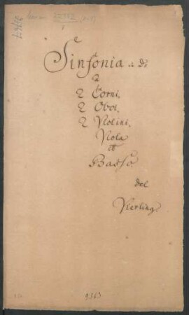 Sinfonien; strings, ob (2), cor (2); D-Dur