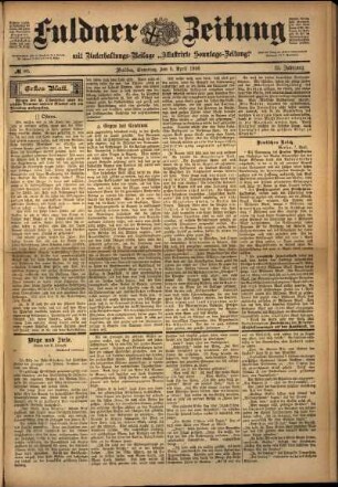 Erste Ausgabe vom Samstag, den 09. April 1898.