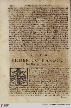Vita di Federico Barocci da Urbino pittore