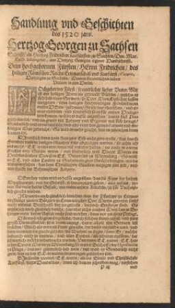 Handlung und Geschichten des 1520 Jars.