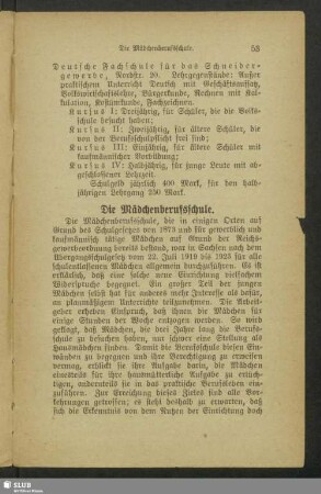 Die Mädchenberufsschule