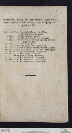 Verbesserung einiger der auffallendsten Druckfehler