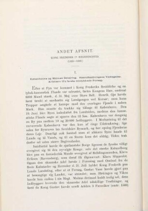 Andet Afsnit. Kong Frederik I's Regeringstid. (1523-1533.)