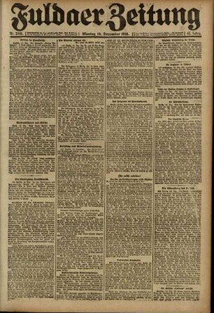 Ausgabe vom Montag, den 16. Dezember 1918.