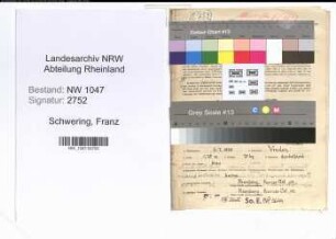 Entnazifizierung Franz Schwering , geb. 02.07.1898 (Lehrer)