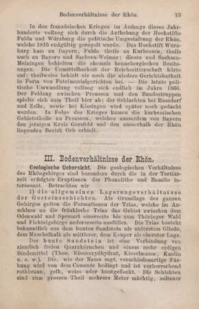 III. Bodenverhältnisse der Rhön.