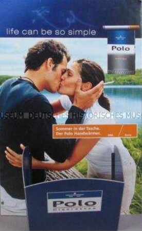 Werbeaufsteller (Handwärmer) für "Polo"-Zigaretten