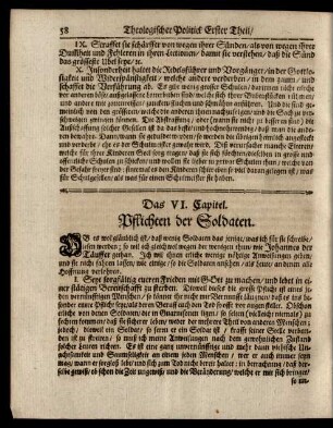 Das VI. Capitel. Pflichten der Soldaten