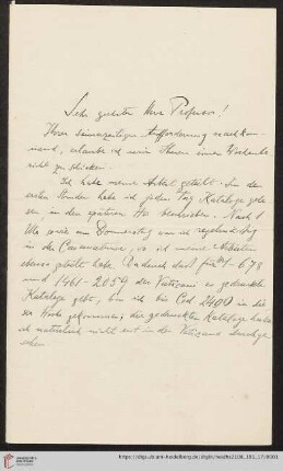 Brief von Fritz Saxl an Franz Boll
