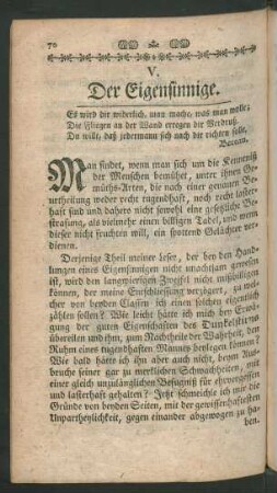 V. Der Eigensinnige