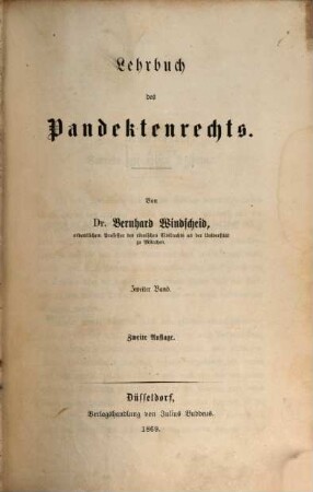 Lehrbuch des Pandektenrechts, 2